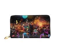 LHCVSFGW Portafoglio in pelle per donne uomini portafoglio bifold ultra sottile porta carte di credito note musicali colorate pochette da donna, nero, taglia unica, Nero , Taglia unica