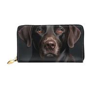 LHCVSFGW Portafoglio in pelle per donne uomini portafoglio bifold ultra sottile porta carte di credito nero cane da laboratorio borsa pochette da donna, nero, taglia unica, Nero , Taglia unica