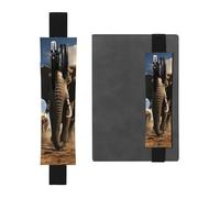 LHCVSFGW Portapenne elastico per quaderni, segnalibri, portapenne in pelle PU con fascia regolabile, astuccio per penne a forma di elefante feroce, astuccio per agende, raccoglitori, libri, Nero