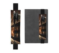 LHCVSFGW Portapenne elastico per quaderni, segnalibri, portapenne in pelle PU con fascia regolabile, astuccio per penne New York Manhattan Bridge, astuccio per matite per agende, raccoglitori, libri