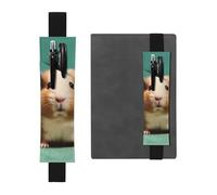 LHCVSFGW Portapenne elastico per quaderni, segnalibri, portapenne in pelle PU con fascia regolabile, astuccio carino e strano per criceti, organizer per agende, raccoglitori, libri, Nero , Taglia
