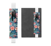 LHCVSFGW Portapenne elastico per quaderni, segnalibri, portapenne in pelle PU con fascia regolabile, astuccio per penne con motivo a squame e fiori, astuccio per matite per agende, raccoglitori, libri