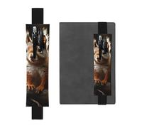 LHCVSFGW Portapenne elastico per quaderni, segnalibri, portapenne in pelle PU con fascia regolabile, astuccio per penne scoiattolo nel bosco, astuccio per matite per agende, raccoglitori, libri, Nero