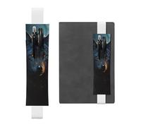 LHCVSFGW Portapenne elastico per quaderni, segnalibri, portapenne in pelle PU con fascia regolabile, astuccio per matite fantasy, lupo, astuccio per agende, raccoglitori, libri
