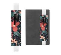 LHCVSFGW Portapenne elastico per quaderni, segnalibri, portapenne in pelle PU con fascia regolabile, astuccio semplice con piccolo fiore per agende, raccoglitori, libri