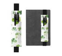 LHCVSFGW Portapenne elastico per quaderni, segnalibri, portapenne in pelle PU con fascia regolabile, astuccio per penne a trifoglio, astuccio per agende, raccoglitori, libri, Nero , Taglia unica