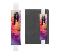 LHCVSFGW Portapenne elastico per quaderni, segnalibri, portapenne in pelle PU con fascia regolabile, astuccio colorato per pittura ad acquerello, astuccio per agende, raccoglitori, libri, bianco