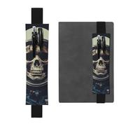LHCVSFGW Portapenne elastico per quaderni, segnalibri, portapenne in pelle PU con fascia regolabile, astuccio per penne con teschio estetico cinematografico, astuccio per agende, raccoglitori, libri