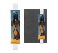 LHCVSFGW Portapenne elastico per quaderni, segnalibri, portapenne in pelle PU con fascia regolabile, astuccio per due bassotti, astuccio per matite per agende, raccoglitori, libri, bianco, Taglia