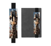 LHCVSFGW Portapenne elastico per quaderni, segnalibri, portapenne in pelle PU con fascia regolabile, bellissimo astuccio a forma di giraffa, astuccio per agende, raccoglitori, libri, Nero , Taglia