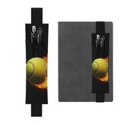 LHCVSFGW Portapenne elastico per quaderni, segnalibri, portapenne in pelle PU con fascia regolabile, custodia per penna per bruciare immagini da tennis, astuccio per matite per agende, raccoglitori