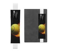 LHCVSFGW Portapenne elastico per quaderni, segnalibri, portapenne in pelle PU con fascia regolabile, custodia per penna per bruciare immagini da tennis, astuccio per matite per agende, raccoglitori