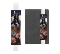 LHCVSFGW Portapenne elastico per quaderni, segnalibri, portapenne in pelle PU con fascia regolabile, custodia per penna Shih Tzu cane e fiori, astuccio per matite per agende, raccoglitori, libri