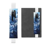 LHCVSFGW Portapenne elastico per quaderni, segnalibri, portapenne in pelle PU con fascia regolabile Custodia per penna Fioritura fiori blu Astuccio per matite per pianificatori, raccoglitori libri