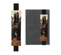 LHCVSFGW Portapenne elastico per quaderni, segnalibri, portapenne in pelle PU con fascia regolabile, grazioso astuccio grafico con bulldog francese, astuccio per matite per agende, raccoglitori, libri