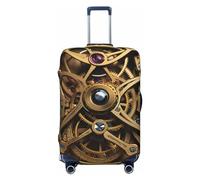 LHCVSFGW Steampunk - Custodia per bagagli da viaggio con ingranaggi, protezione elastica, lavabile, per bagagli, antigraffio, spessa protezione per bagagli da 45,7 a 81,3 cm, nero, XL
