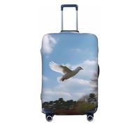 LHCVSFGW Suitcase Protector - Custodia per bagagli da viaggio a White Dove Flies elastica, lavabile, per bagagli da 45 a 81 cm, nero, M