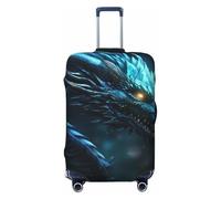 LHCVSFGW Telo protettivo per bagagli da viaggio con drago ciano, elastico, lavabile, antigraffio, protezione spessa per bagagli da 45,7 a 81,3 cm, nero, M