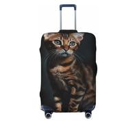 LHCVSFGW Telo protettivo per bagaglio da viaggio, motivo gatto del Bengala, elastico, lavabile, antigraffio, protezione spessa per bagagli da 45,7 a 81,3 cm, nero, S