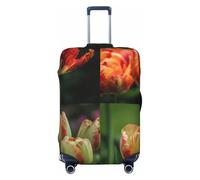LHCVSFGW Tulipani - Custodia da viaggio per bagaglio da giardino, protezione elastica lavabile, antigraffio, spessa copertura per bagagli da 45,7 a 81,3 cm, nero, L