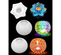 LHCY 3 pezzi Stampo in resina epossidica per candeliere rotondo, stampo in silicone per fiore, gioielli, DIY Gießform in cristallo in resina epossidica per scatola portagioie, candela, vaso per fiori