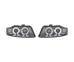 LHD CCFL Proiettore Fari Coppia Trasparente Nero Per Audi A4 Berlina Avant 8E