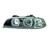 LHD Faro Coppia Angel Eyes Trasparente Nero H7 PY21W Per BMW 5 Serie E39