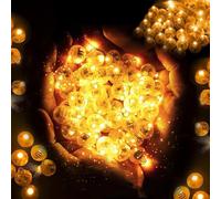 Lhdfyqt 100 Pezzi Rotonde Palloncini LED, Rotondo Lampada a Palloncino, Mini Lampada a LED Lanterne di Carta, Mini LED Lanterne di Carta, Mini Luce a LED, per Lanterna di Carta, Compleanno, Festa