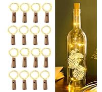 Lhdfyqt 20 Pezzi Luci Bottiglia da Tappo in Sughero, 2m 20 LED, Tappi LED a Batteria per Bottiglie, Luci per Bottiglia Vetro, Tappo Luci LED Bottiglia, per Natale, Festa, Catena Luminosa di Matrimonio