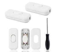 Lhdfyqt 4 Pezzi Interruttore Bipolare in Linea, Torpedo Bianco per Lampade ed Elettrodomestici