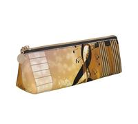 LHDGBNV Astuccio in pelle, elegante astuccio sottile con cerniera, per pianoforte, violino, note musicali, cosmetici, per lavoro e ufficio
