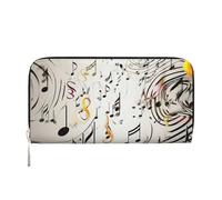 LHDGBNV Portafoglio in pelle PU per donne ragazza, zip intorno porta carte di credito note musicali stampa portafoglio lungo pochette borsa da viaggio impermeabile