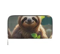 LHDGBNV Portafoglio in pelle sintetica per donne e ragazze, porta carte di credito con cerniera e bradipo My Spirit Animal lungo portafoglio pochette borsa da viaggio impermeabile