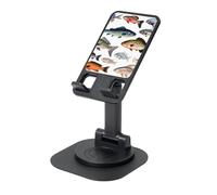 LHDGBNV Supporto per telefono cellulare a forma di pesce diverso, con angolo regolabile in altezza e rotazione a 360°, portatile, pieghevole, accessorio da ufficio, compatibile con tutti i telefoni