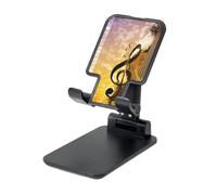LHDGBNV Supporto pieghevole per telefono da scrivania, portatile, regolabile, per cellulare, pianoforte, violino, note musicali, tablet, adatto per tutti i telefoni, nero