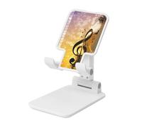 LHDGBNV Supporto pieghevole per telefono da scrivania, portatile, regolabile, per cellulare, pianoforte, violino, note musicali, tablet, adatto per tutti i telefoni, bianco