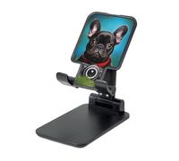 LHDGBNV Supporto pieghevole per telefono da scrivania, supporto portatile regolabile per telefono cellulare, bulldog francese, cucciolo, con fotocamera, supporto per tablet, adatto per tutti i