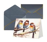 LHDGBWC Biglietto di auguri con buste, per tutte le occasioni, per matrimoni, ringraziamenti, uccelli che riposano sul ramo di un albero, per baby shower