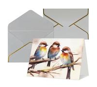 LHDGBWC Biglietto di auguri con buste, per tutte le occasioni, per matrimoni, ringraziamenti, uccelli che riposano sul ramo di un albero, per baby shower