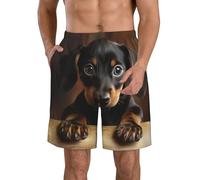 LHDGBWC Costume da bagno da uomo con cane bassotto ad asciugatura rapida pantaloncini con tasca costume da bagno per uomo pantaloncini da spiaggia, Bianco, XXL