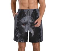 LHDGBWC Costume da bagno da uomo nero pastore tedesco ad asciugatura rapida pantaloncini con tasca costume da bagno costumi da bagno per uomo pantaloncini da spiaggia, Bianco, L