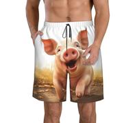 LHDGBWC Costume da bagno da uomo sorridente ad asciugatura rapida pantaloncini con tasca costume da bagno per uomo pantaloncini da spiaggia, bianco, Medium
