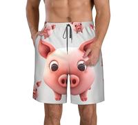 LHDGBWC Costume da bagno da uomo sorridente ad asciugatura rapida pantaloncini con tasca costume da bagno per uomo pantaloncini da spiaggia, Bianco, 3XL