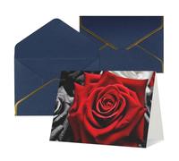 LHDGBWC Thinking of You - Biglietto di auguri con buste, per matrimonio, ringraziamento, con rose nere bianche e rosse, per baby shower