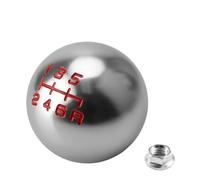 Lhdktee Auto Cambio Shifter Pomello Adattatore M10 5/6 Velocità Con Pomello Del Cambio Automatico Manuale Ricambio A Sfera Rotonda Universale(6 Speed-silvery)