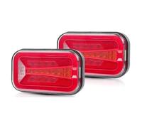 Lhdktee Luminose Impermeabili Indicatori Per Rimorchio Autobus Camion Pick-up Camper 12V 24V Quadrato LED Halo Fanale Posteriore 6.5 Pollici Indicatore Direzione Lampada Freno(2pcs 6.5 inch)