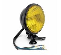 Lhdktee Moto LED Fendinebbi Per Fari A LED Per Moto, Retrò Per Scooter, Faretti Rotondi(Black Amber)