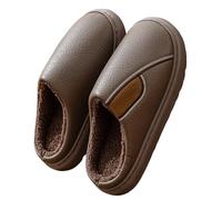 LHEZXS Ciabatte Pantofole di Cotone Senza Slittamento Invernale Casa Impermeabile di Cotone Pantofole da Uomo di Grandi Dimensioni-Marrone-44-45 Adatti per 42-43 Piedi