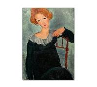 LHHJF LJHFA Amedeo Modigliani Poster Modernismo Ritratto di Donna Arte murale Amedeo Modigliani Dipinto su Tela e Stampe Decorazione per la casa Immagine 50x70cm Senza Cornice
