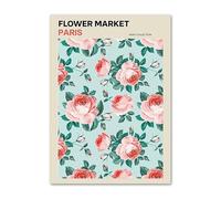 LHHJF LJHFA Classico Poster del Mercato dei Fiori, Stampa su Tela, Motivo: Daisy, Vintage, Decorazione da Parete, per la casa e Il Soggiorno, 40x60cmx1, Senza Cornice.